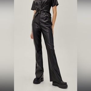 Premium Faux Leather Flared Trousers